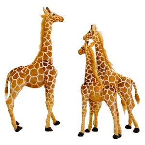 Simulierte weiche große Plüsch giraffe Großhandel ausgestopfte Wildtier Spielzeug pädagogische Appeasing Toy Holiday Geschenk Maskottchen für Zoo Park
