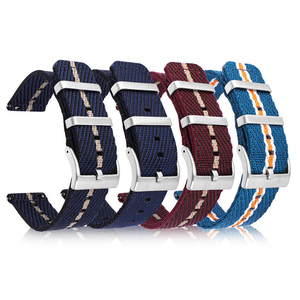 Bracelets de montre en toile de <span class=keywords><strong>nylon</strong></span> 18mm 20mm 22mm 24mm avec double anneaux en acier et attache rapide pour Tudor/<span class=keywords><strong>Seiko</strong></span> - Product Image 1