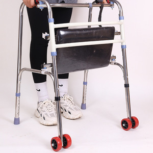 Detachable and foldable walking aid, postoperative rehabilitation hand-pushed wheeled walking aid, four-legged walking aid for - Product Image 2