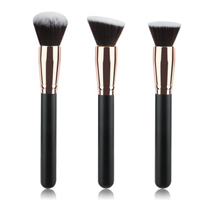 Makeup Brush Set Flat Synthetic Hair <b>Foundation</b> Face Makeup Tools Plastic Handle Ferrule Design - Product Image 4