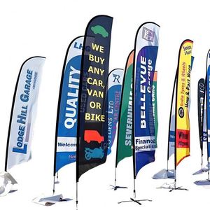 High Quality 100% Polyester Blue Any Logo Any Design Feather <b>Flags</b> Digital Printed Single or Double Sided for Advertising - Product Image 6