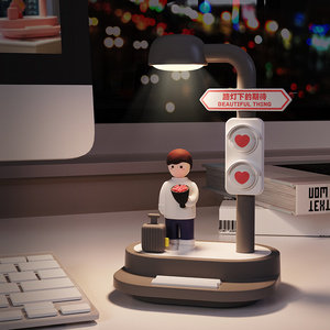 Cặp vợ chồng thiết kế mới đọc Đèn ngủ trang trí tinh tế cô gái và chàng trai đồng hành vỗ tay ánh sáng lễ hội Quà tặng không khí cặp đôi ánh sáng - Product Image 6