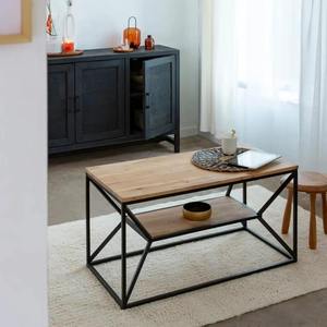 Elegante Mesa de Centro Moderna de Madera Maciza de Dos Niveles, Recién Llegada, Construcción Ecológica y Duradera, Perfecta para el Hogar y la Oficina - Product Image 1