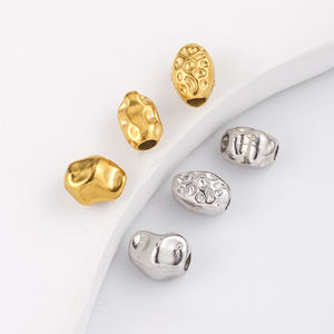 Perles d'espacement en acier inoxydable plaqué or 18 carats sous vide, forme irrégulière, inaltérables, pour la fabrication de bijoux DIY (bracelets, etc.) - Product Image 3