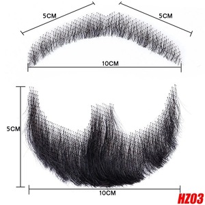 HLC Barba Postiza de Cabello Humano Real, Invisibles y Realistas Patillas y Bigote de Caballero, Accesorios de <span class=keywords><strong>Disfraz</strong></span> para Maquillaje de Cine y Televisión - Product Image 2