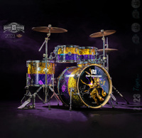 Acoustic Drum Set Professional Grade 5 Piece Jazz Style Kit with Premium Shell Construction and Stable Hardware