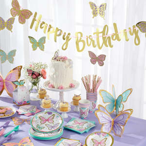 Vajilla Desechable para Fiestas con Diseño de Mariposas Hermosas Personalizadas DAMAI, Platos de Papel para Fiestas - Product Image 2