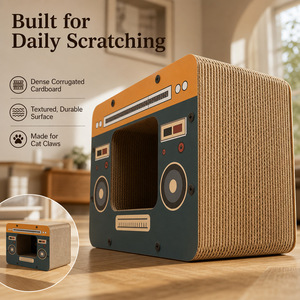 <span class=keywords><strong>Griffoir</strong></span> pour chat en forme de <span class=keywords><strong>cube</strong></span> entièrement fermé en carton ondulé durable et résistant aux rayures, lit pour chat, <span class=keywords><strong>griffoir</strong></span> pour chat - Product Image 1