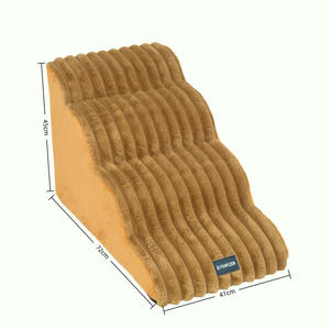 บันไดสัตว์เลี้ยงแบบมีโฟมบุผ้าหนังกลับ ถอดซักได้ กันลื่น ดีไซน์เรียบง่าย สำหรับสุนัขขนาดเล็กถึงกลาง บันไดช่วยปีน - Product Image 6