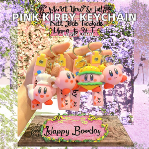 Nouveau Kawaii rose <span class=keywords><strong>Kirbys</strong></span> étoile aventure Animal pendentif PVC Gel de silice porte-clés pour femmes voiture sac enfants jouets avec motif chat - Product Image 2