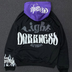 Étiquette de sweat à capuche en coton lourd brodé personnalisé pull à capuche patchwork sweat à capuche - Product Image 5