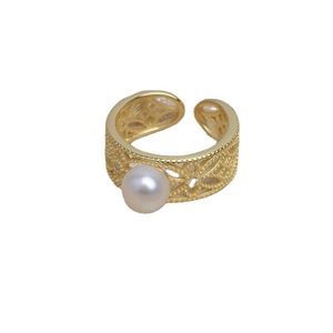 Anneau rétro en argent S925, accessoires, large, 7-12, anneau en dentelle perlée, support d'anneau JG5383, bijoux en argent, accessoires de bricolage - Product Image 5