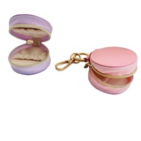Boîte à bijoux portable mini, étui simple pour accessoires, pochette de voyage avec crochet, organisateur de boucles d'oreilles et bagues, en cuir, style européen