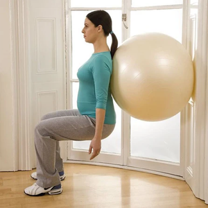 Pelotas Inflables Antiexplosión de PVC Color Crema de 65 cm <span class=keywords><strong>BSTAR</strong></span> BST240814 con Logotipo Personalizado para Gimnasio, Yoga y Embarazo - Product Image 2