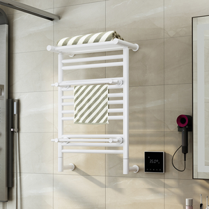 Sèche-serviettes mural moderne monocouche de 60 cm, avec câblage dissimulé, thermostatique et électrique, pour salle de bain - Product Image 4