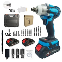 Llave de Impacto Eléctrica Profesional de 21V, Juego de Taladro Atornillador Inalámbrico con Batería, Combinación de Herramientas de Trinquete Eléctrico