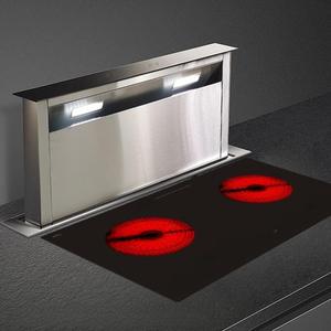 Hotte de cuisine îlot escamotable intégrée avec boîtier en acier inoxydable et débit d'air de 25m³/min pour cuisine ouverte - Product Image 5