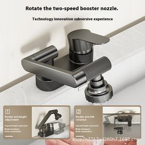 Robinet de salle de bain moderne en laiton chromé gris foncé à trou unique, eau chaude/froide, deux-en-un, pour lavabo, remplace l'<span class=keywords><strong>ancien</strong></span> robinet mélangeur de chambre - Product Image 4