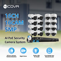 4COVR 16-Kanal Sicherheitskamerasystem PoE 4K NVR 4TB HDD 16 Stück 8MP PoE Kabelgebundene IP-Kameras IP67 Außenbereich Kommerzielle Überwachung