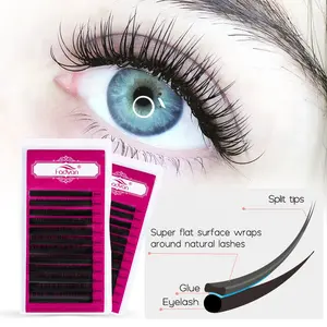Custom eyelash trays korean prime silk fiber 8-17 0.10 0.15 0.20 0.25 new ellipse flat lashes extension mink eyelash