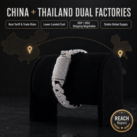Vente en gros directe usine Bracelet maille cubaine 15 mm en CZ, Bijoux hip-hop éco-responsables sertis de pierres, Maille cubaine Miami personnalisée en Moissanite