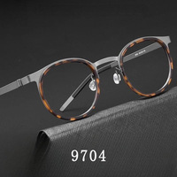 Monture de lunettes en titane pur style punk pour femme Lin De Jiang, verres AC, sans vis, ultra-légère 10g, rétro artistique