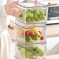 Contenants de conservation pour fruits et légumes frais avec passoire amovible, bol de conservation pour légumes et laitues, organisateur de réfrigérateur