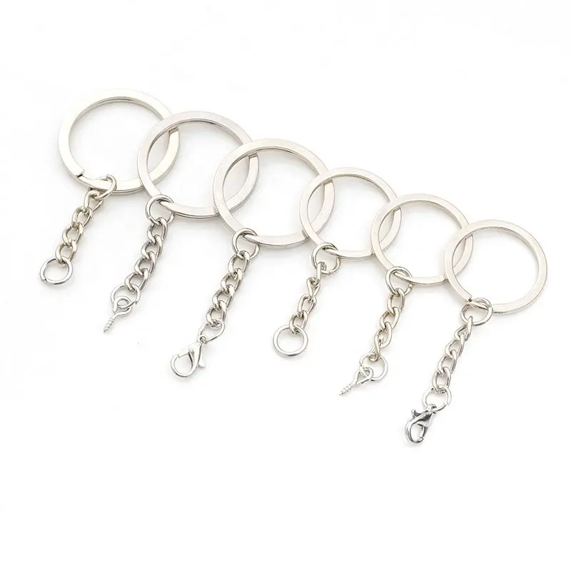 Verzilverd Metaal Blank Sleutelhanger Sleutelhanger Split Ring Sleutelhanger Key Holder Ringen Vrouwen Mannen Diy Sleutelhangers Sleutelhanger Accessoires