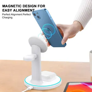 2023 più venduto portatile <span class=keywords><strong>31</strong></span> 3 in 1 Qi caricabatterie Wireless Smart PD caratteristiche compatibili iPhone Apple Watch Airpods telefoni cellulari - Product Image 2