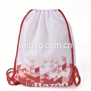 <strong>Custom</strong> Print Polyester Long Handle Eco-friendly Waterproof Reusable Jaw <strong>Pull</strong> <strong>String</strong> <strong>Bags</strong> - Product Image 1