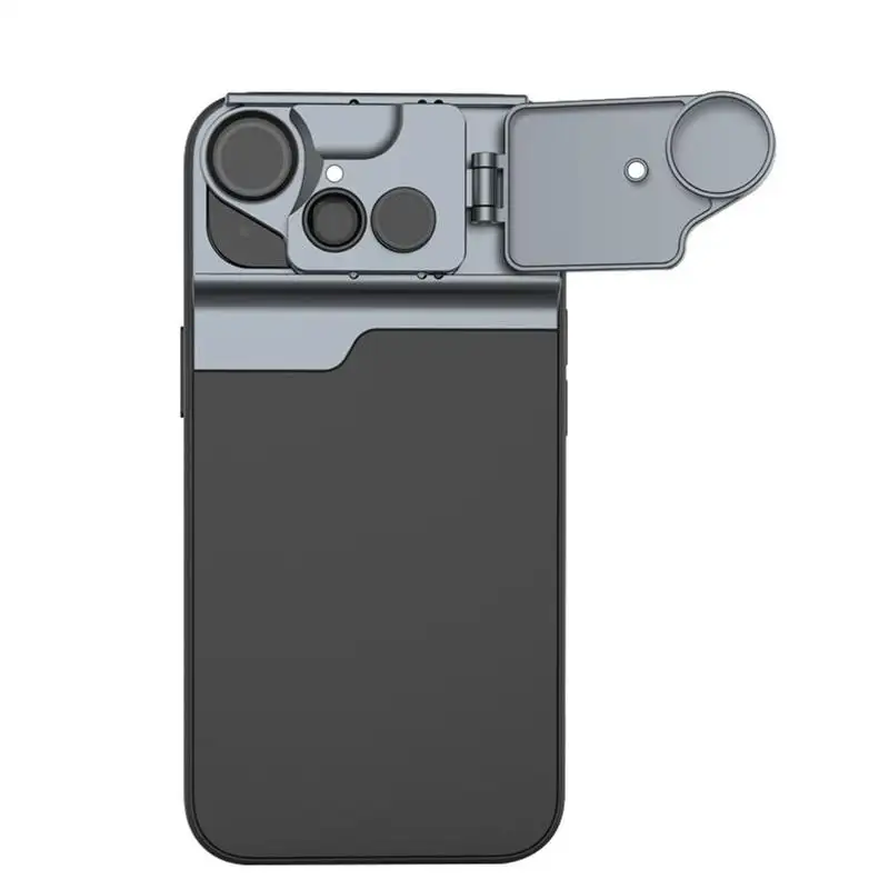 Lensa Ponsel 5 In 1, 2X Lensa Telefoto Fisheye 10X 20X Lensa Makro Kompatibel dengan Penutup Ponsel Smartphone untuk iPhone 13 13Pro 13Mini