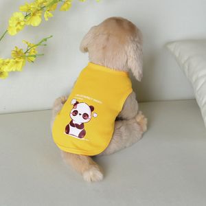 Chaleco estampado para mascotas, ropa de verano transpirable tipo gofre para gatos y perros, amarillo, panda, verde, conejo, rosa, cerdo, azul, león - Product Image 4