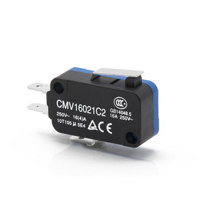 Microinterruptor de Límite Miniatura CMV16021C2 de CNTD Changde Electric, Auto-Reiniciable, 16A, Mango Corto, Terminal Tipo 187 - Product Image 1
