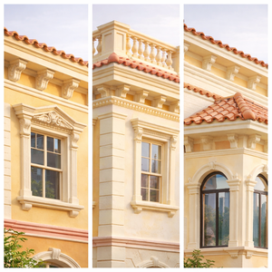 วิลล่าตกแต่งด้วยปูนซีเมนต์ผสมโพลิเมอร์สูตรเฉพาะ  หุ้มด้วยใยแก้วทนด่าง  พร้อมแกนโฟม EPS น้ำหนักเบา ความหนาแน่นสูง - Product Image 2