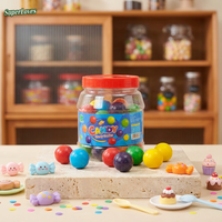 Chewing-gum en boules colorées aux saveurs de fruits assorties, pot de 50 pièces pour les fêtes d'enfants, fabricants de chewing-gum