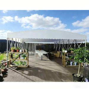 Carpa de almacén móvil retráctil con protección solar - Toldo plegable de PVC impermeable y resistente a los rayos UV para espacios exteriores - Product Image 3