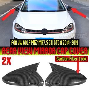 Coque de rétroviseur arrière aspect fibre de carbone à fixation directe pour VW Golf MK7 MK7.5 GTI GTD R 2014-2019 - Product Image 1