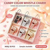 Sifflet de survie en strass diamanté, porte-clés tendance en métal, porte-clés de défense personnelle, magnifique porte-clés scintillant, cadeaux créatifs