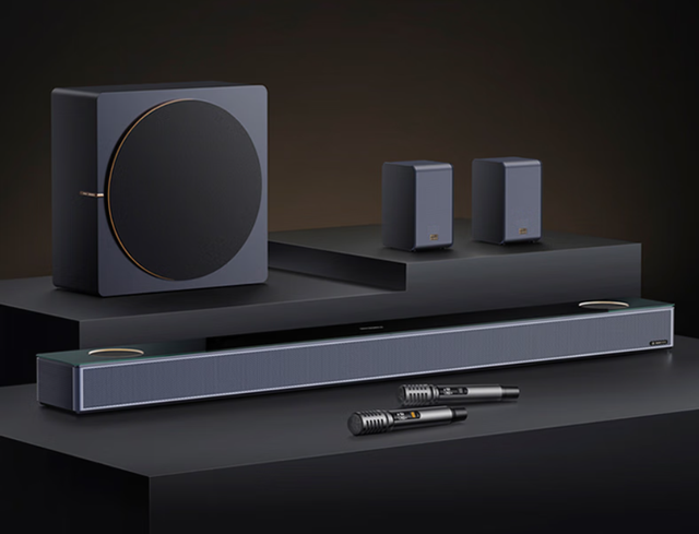 Skyworth 11.1.4 Channel Wireless Surround Soundbar for TVs Gaming and Home Theater with Subwoofer and Karaoke System BT Speaker