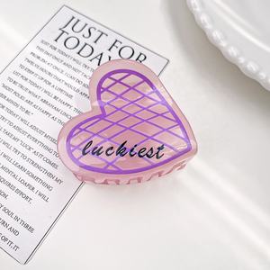 Fermagli per Capelli a Forma di Cuore in Acrilico Stile Coreano CANYUAN, Design Personalizzato con Stampa UV, Fermagli Floreali all'Ingrosso - Product Image 5