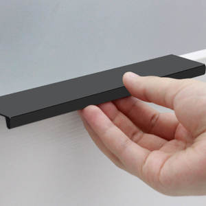 Aluminium Modern aksesoris dapur emas hitam kabinet dapur pegangan mebel profil tepi jari tarik pegangan lemari - Product Image 5