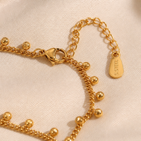 Collier bohème en gros prêt à expédier, collier à pampilles perlées, collier chaîne plaqué or, bijoux en acier inoxydable