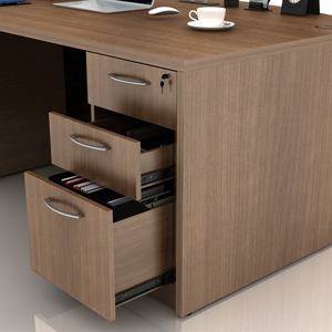 Set di scrivania da ufficio a forma di U con Hutch e schedari di lusso Manager capo CEO tavolo Executive in legno - Product Image 3