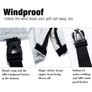 Housse de protection imperméable grise pour voiturette de golf électrique deux et quatre places avec pare-soleil - Product Image 3