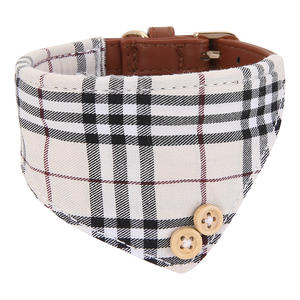 Pu Plaid Beige Fluwelen Strik Halsband Verstelbare Maat <span class=keywords><strong>Puppy</strong></span> Hond Bandana Halsband En Riem Set Hond Vlinderdas Kraag met Bel - Product Image 2