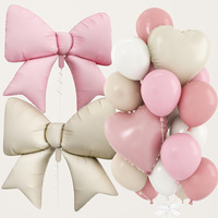 Ensemble de ballons en aluminium mat motif nœud d'amour pour la décoration de scènes d'anniversaire, de demande en mariage, de confession, de banquet de bébé