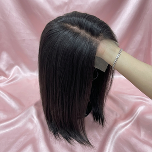 New Arrival Trending Black Bob Virgin <b>Human</b> <b>Wig</b> Silky Smooth Cuticle Aligned No Shedding Super Double Drawn Lace Closure Ready - Product Image 1