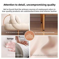 Sofá Cama Plegable Individual/Doble para Apartamentos Pequeños, Diseño Moderno Minimalista Color Crema, Inspirado en Nubes, Estructura de Madera, Relleno de Esponja y Látex