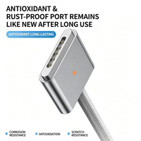 Kabel Pengisian Cepat USB-C ke USB-C PD, Colokan Logam Anti-Oksidasi Dengan Indikator LED, Kabel Data Berlapis Nilon untuk Android