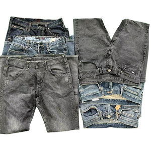 F8-2 Hochwertige Gebrauchte Business-Casual Gerade Jeans Frühling Polyester/Baumwolle Großhandel Übergrößen Herren- und Damenmode - Product Image 2